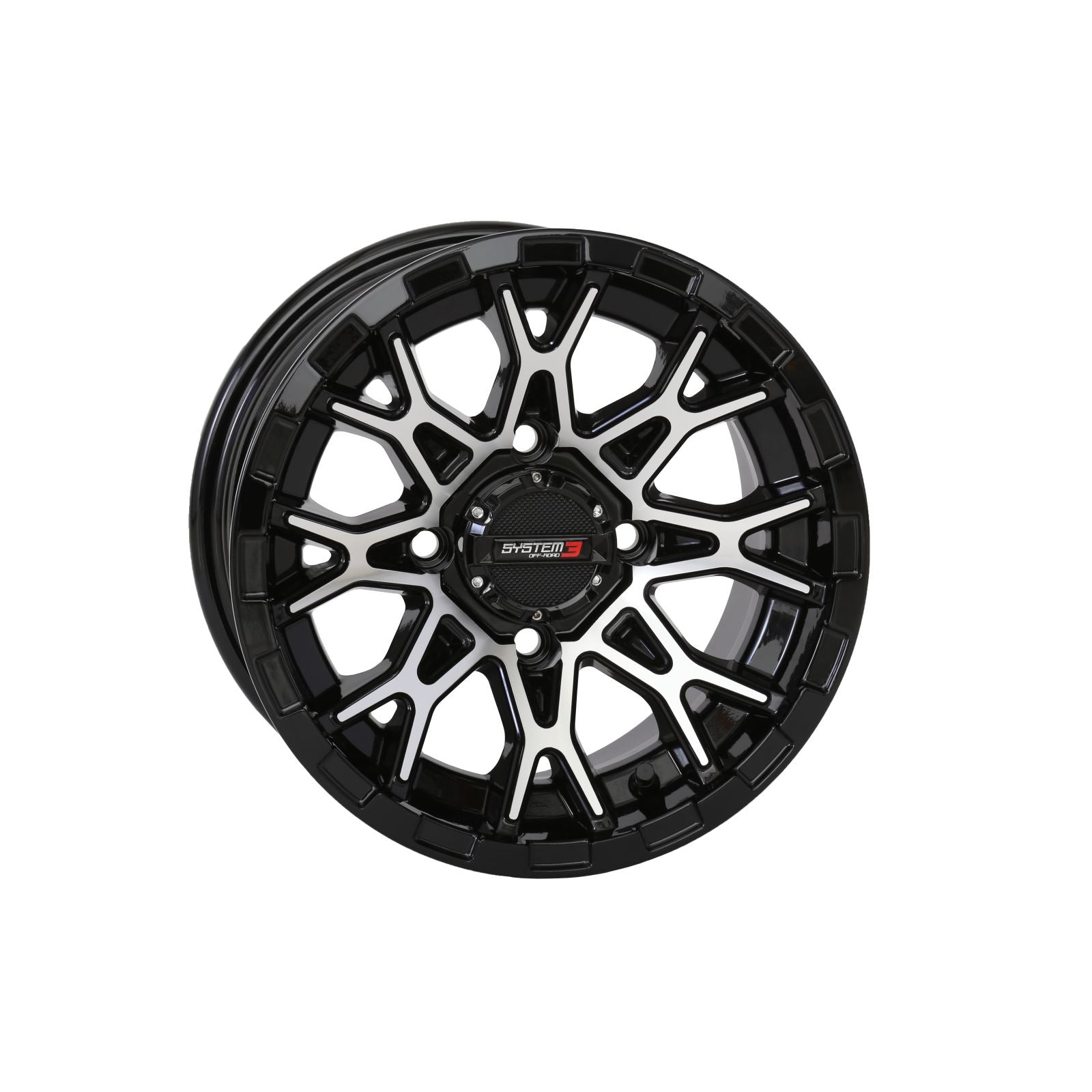 System 3 ST-6 Aluminum Wheel - 14x7, 4/137, 4+3 - Gloss Black/Machined 14S3-6036_1308481