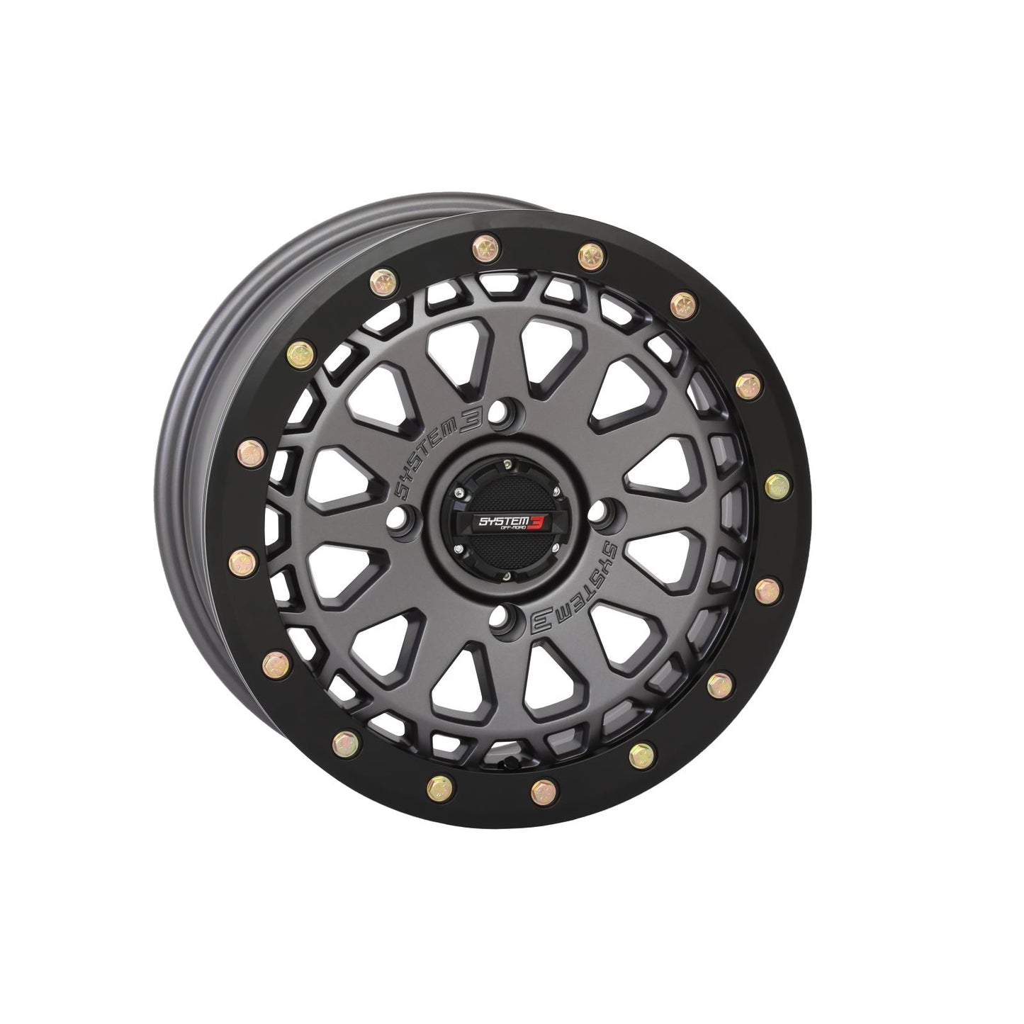 System 3 SB-6 Beadlock Wheel - 15x7, 4/156, 5+2 - Gunmetal Grey 15S3-6656_1308527