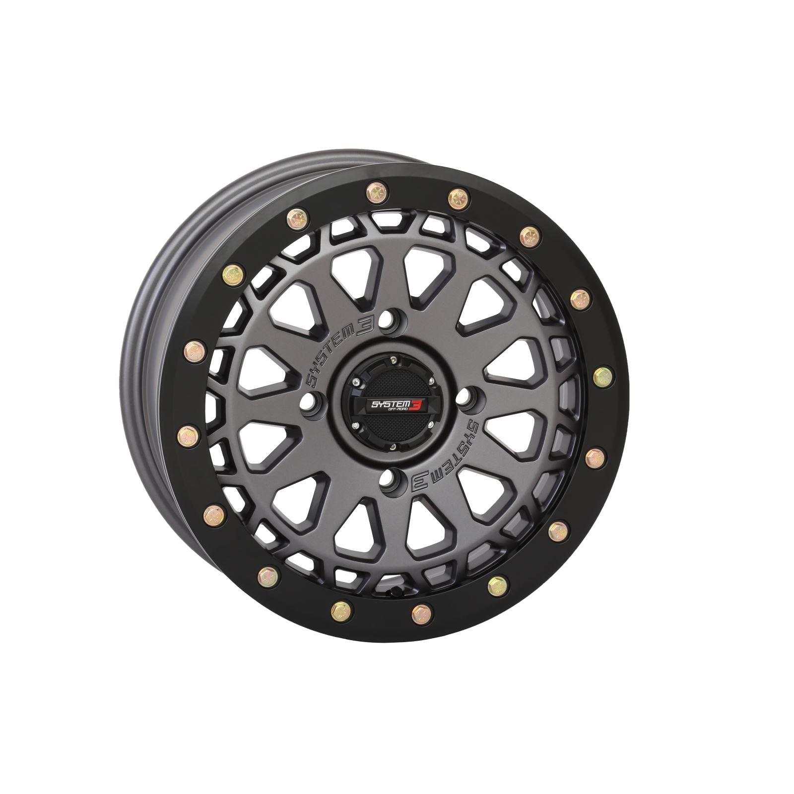 System 3 SB-6 Beadlock Wheel - 15x7, 4/156, 5+2 - Gunmetal Grey 15S3-6656_1308527