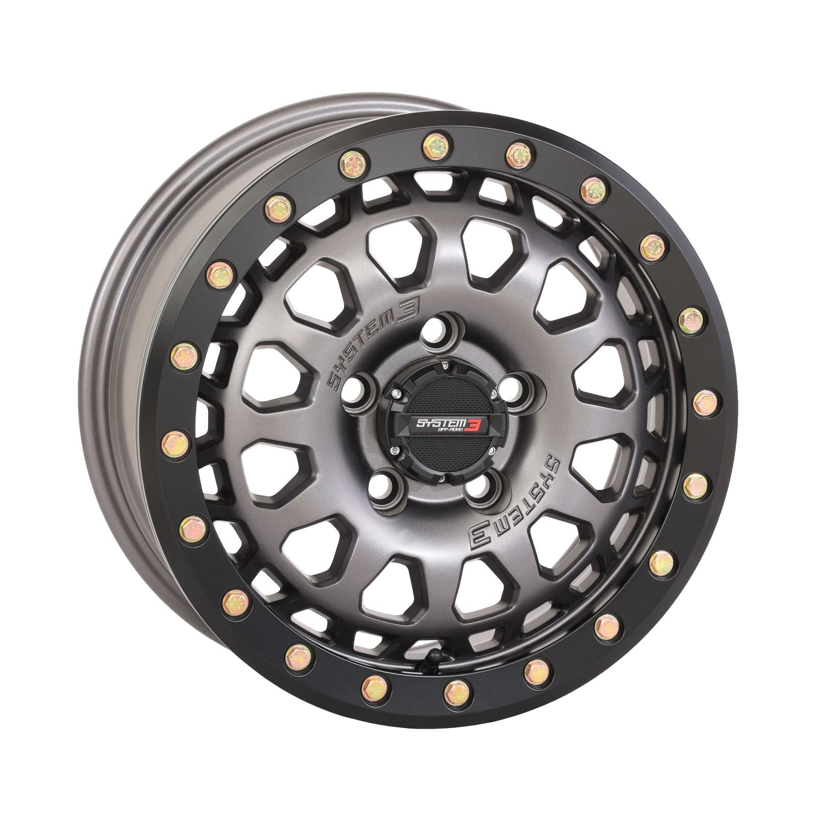 System 3 SB-6 Beadlock Wheel - 15X7 5/4.5 6+1 - Gunmetal Grey 15S3-6645_1308526