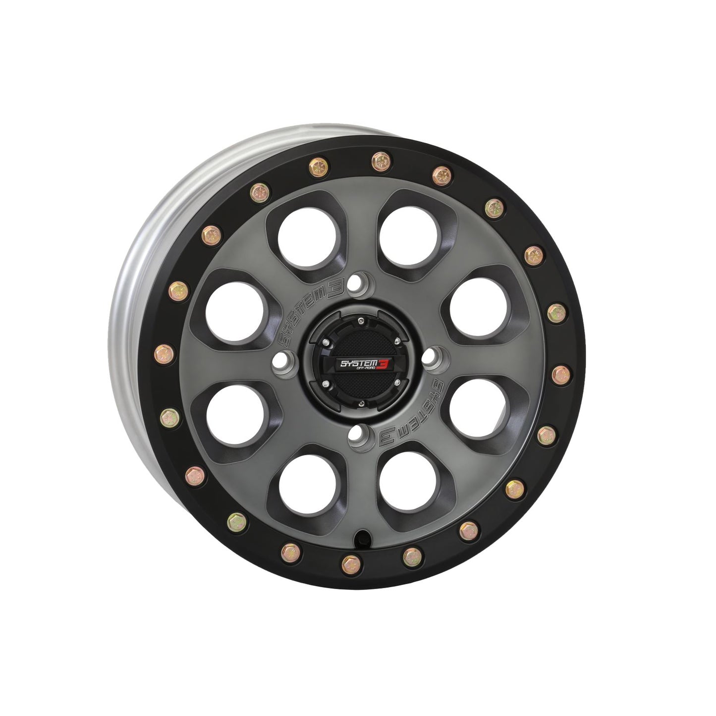 System 3 SB-7 Beadlock Wheel - 14x7, 4/156, 4+3 - Titanium 14S3-7655_1308488