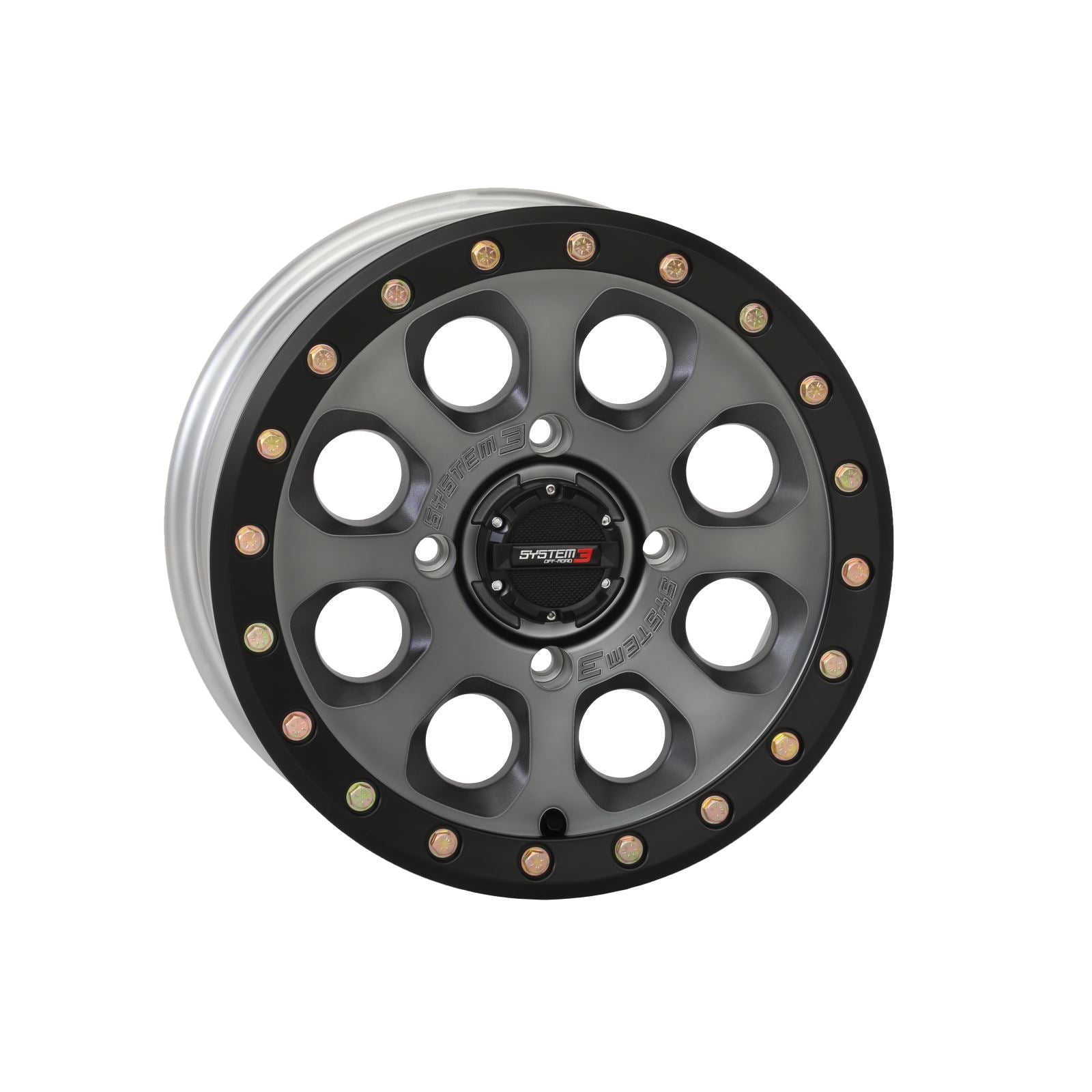 System 3 SB-7 Beadlock Wheel - 15x7, 4/137, 5+2 - Titanium 15S3-7637_1308592