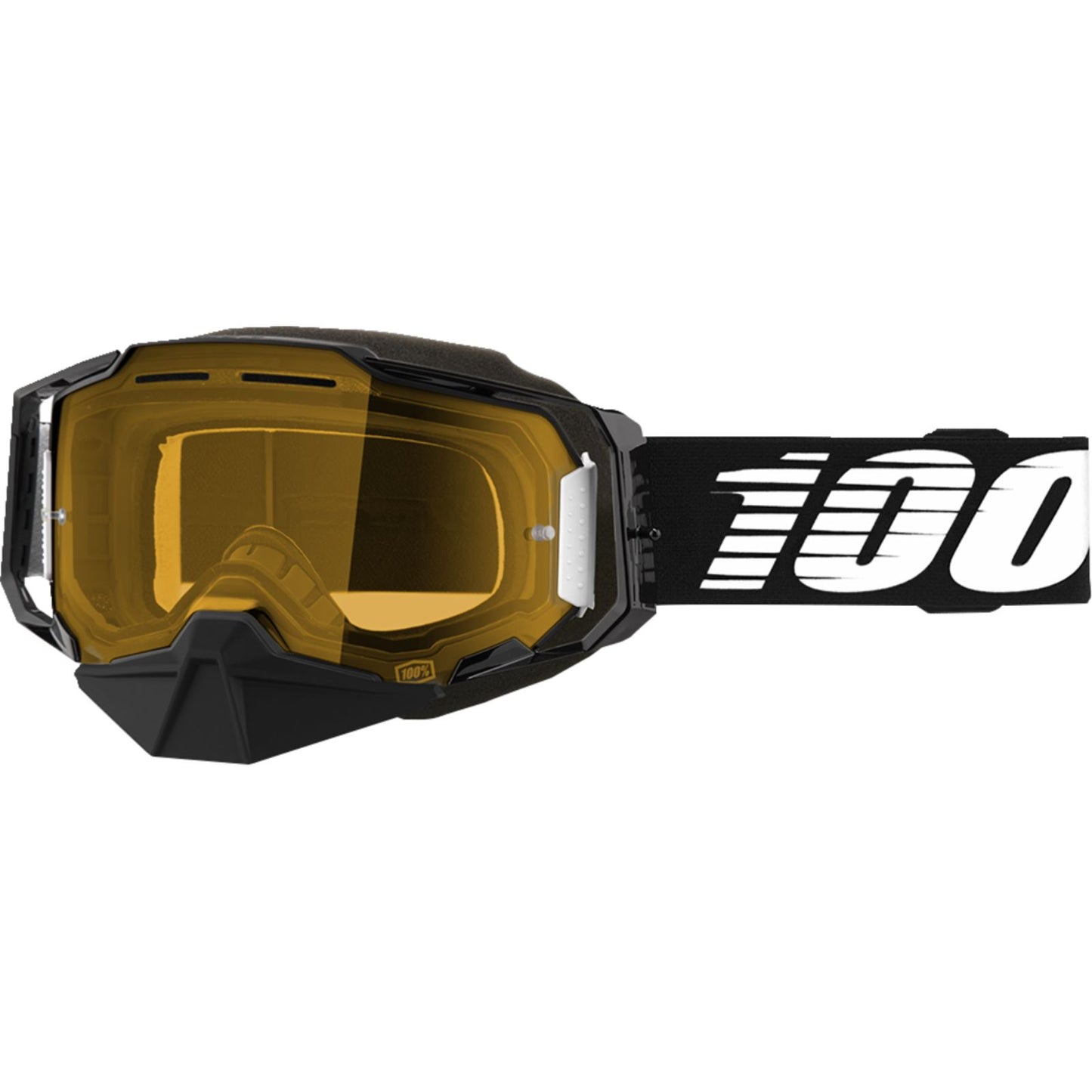 100% Armega Snow Goggles - Black - Yellow Lens 50007-00001_1396418
