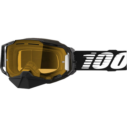 100% Armega Snow Goggles - Black - Yellow Lens 50007-00001_1396418