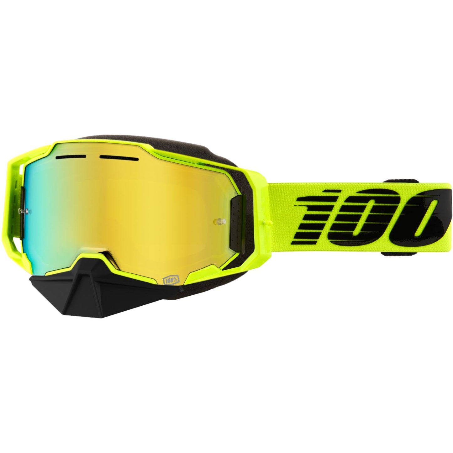 100% Armega Snowmobile Goggle - Nuclear Citrus - Mirror Gold Lens 50008-00003_1367723