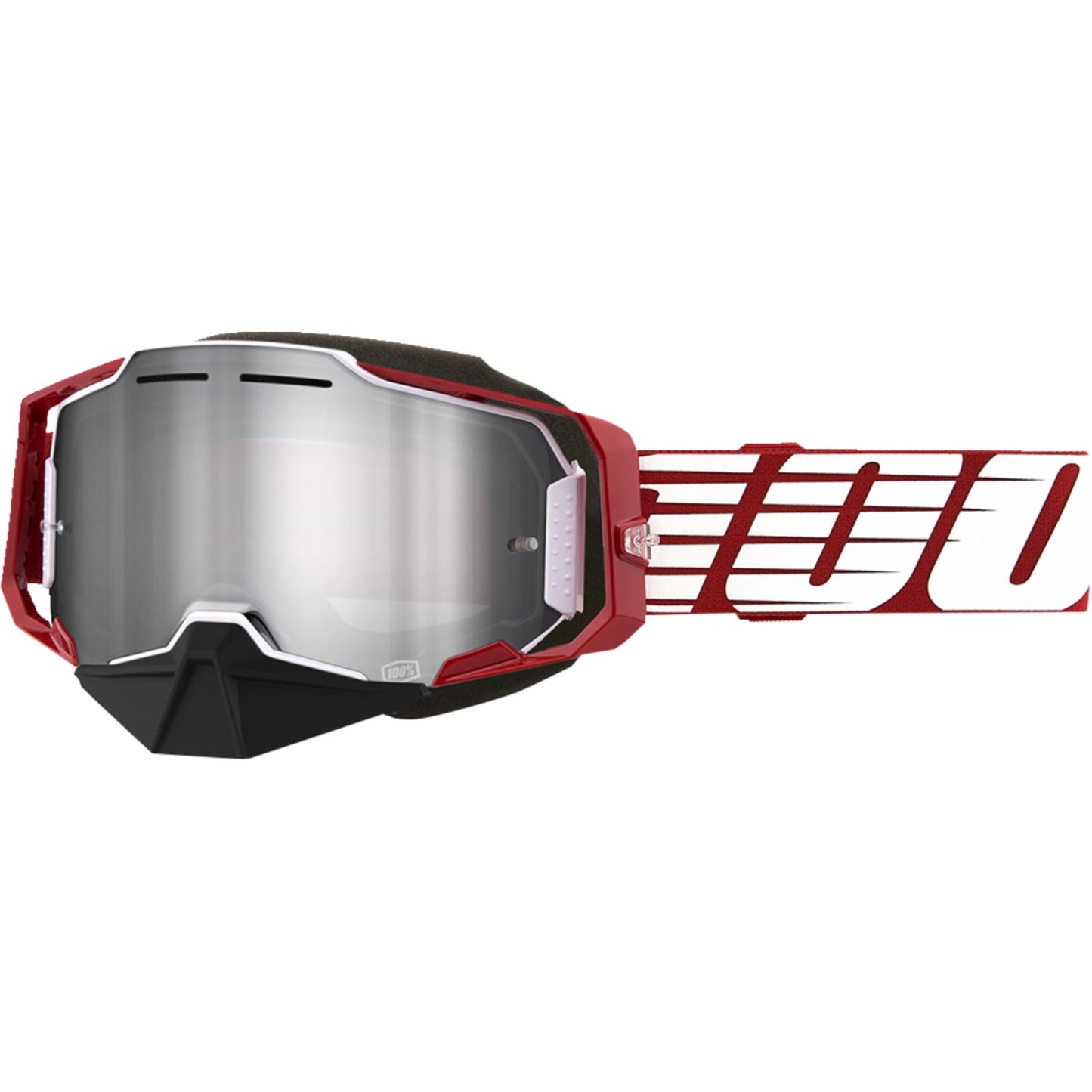 100% Armega Snow Goggles - Oversized Red - Silver Mirror Lens 50008-00006_1396410