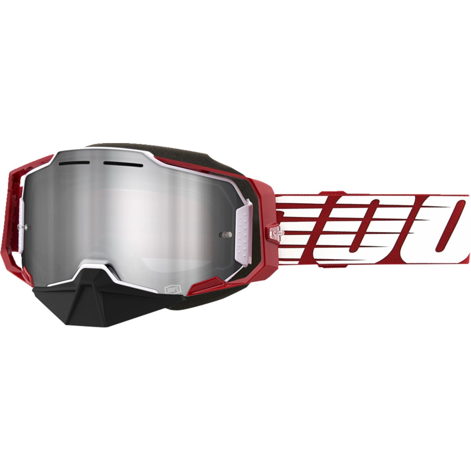 100% Armega Snow Goggles - Oversized Red - Silver Mirror Lens 50008-00006_1396410
