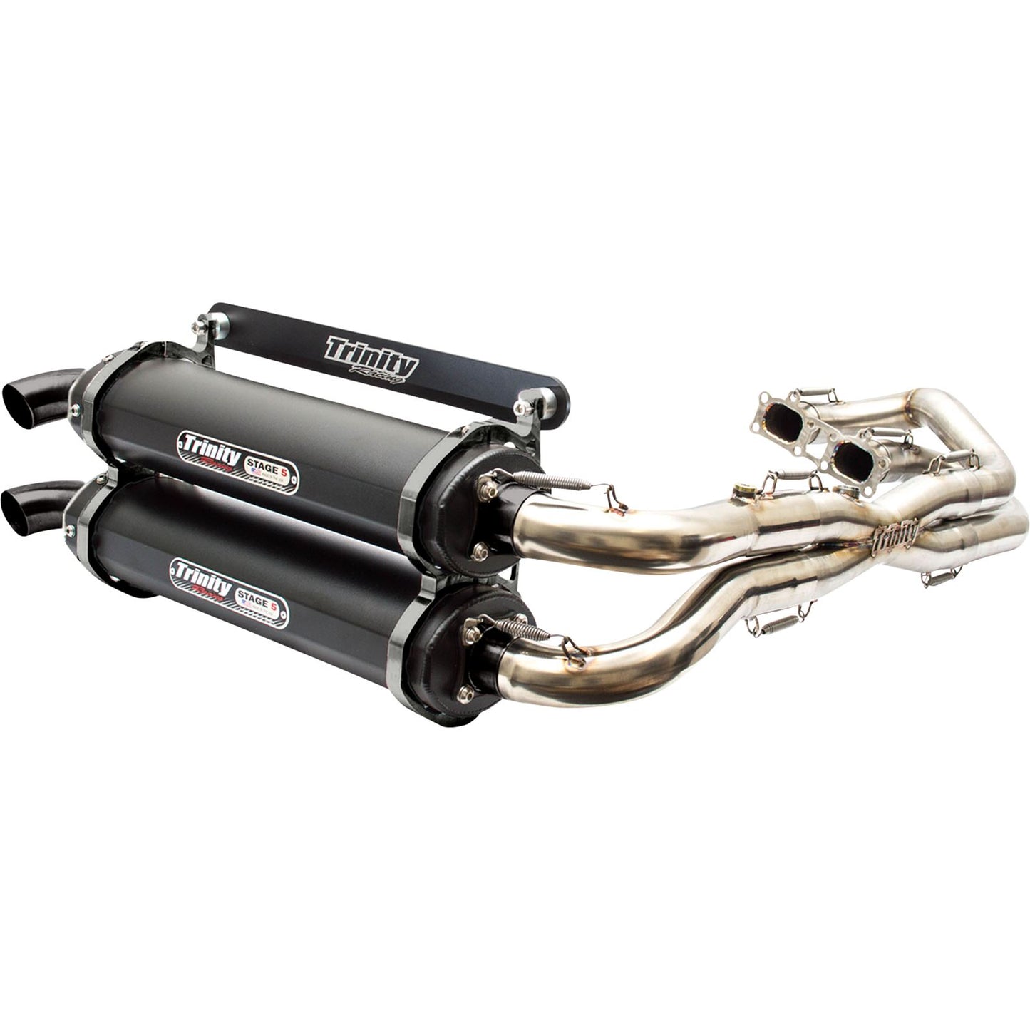 Trinity Racing Stage 5 Dual Exhaust - Cerakote Black for Polaris [MPN: TR-4119D-C2]_1095261