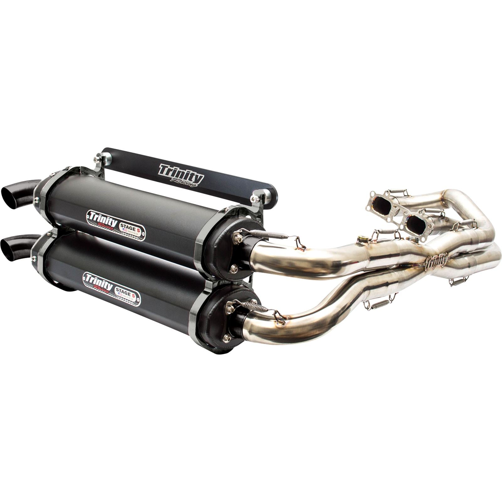 Trinity Racing Stage 5 Dual Exhaust - Cerakote Black for Polaris [MPN: TR-4119D-C2]_1095261