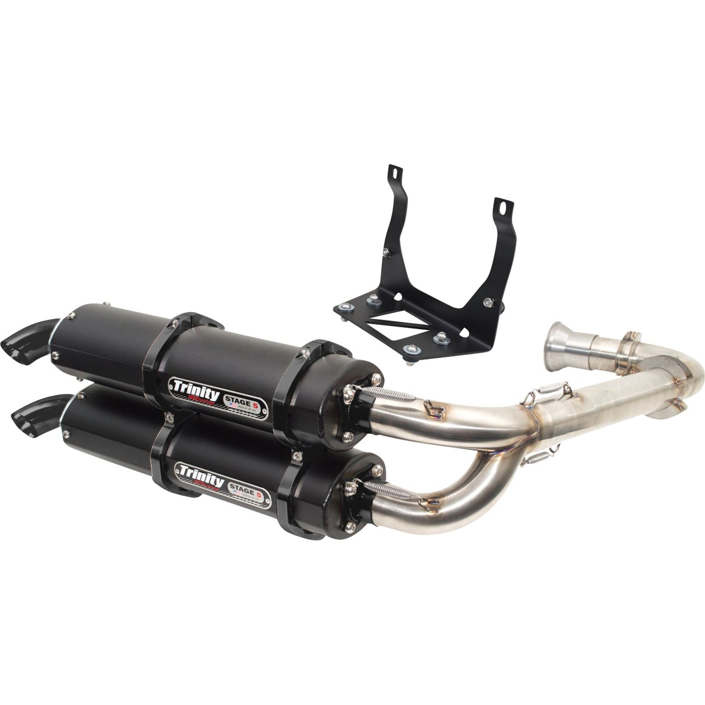 Trinity Racing Stage 5 Dual Exhaust - Cerakote Black for Can-Am [MPN: TR-4161D-C2]_1095263