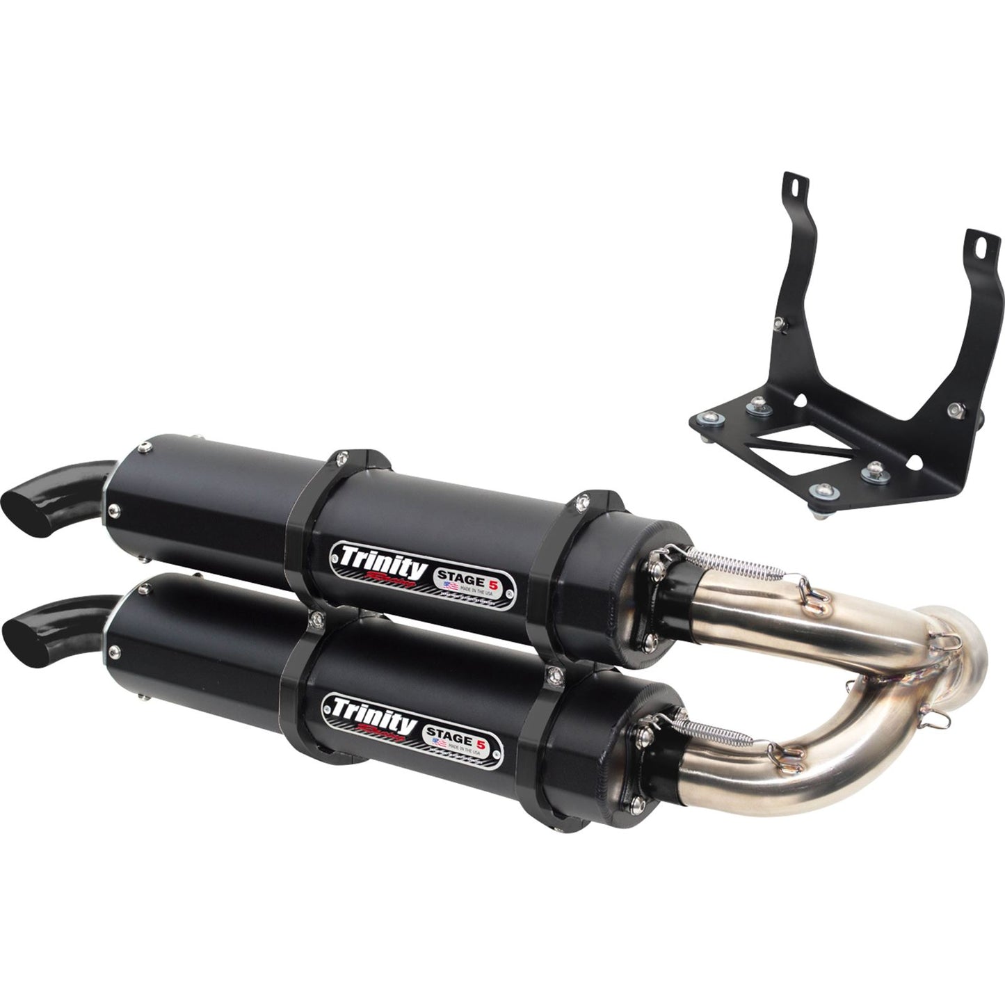 Trinity Racing Stage 5 Slip-On Dual Muffler - Cerakote Black for Can-Am [MPN: TR-4160S-C2]_1095266