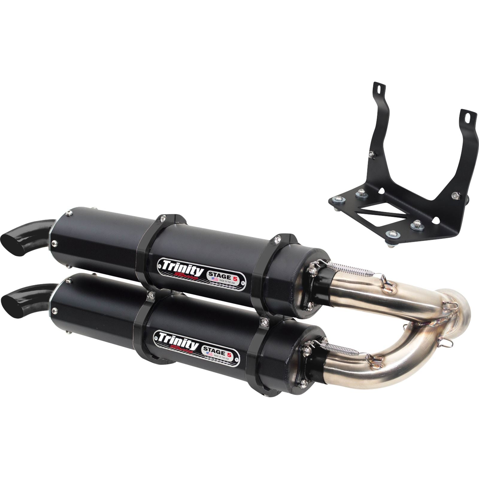 Trinity Racing Stage 5 Slip-On Dual Muffler - Cerakote Black for Can-Am [MPN: TR-4160S-C2]_1095266