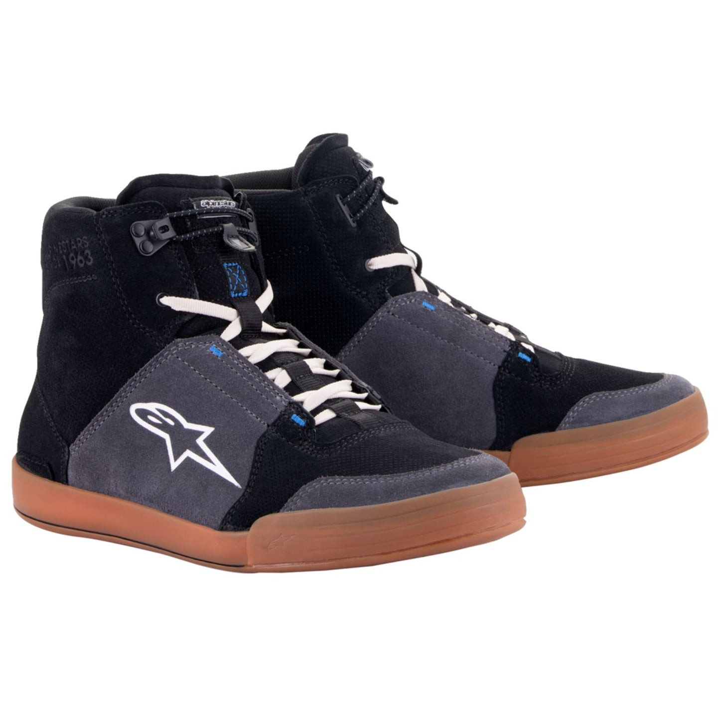 Alpinestars Chrome Riding Shoes - Black/Asphalt/Gum Blue - US Size 10.5 [MPN: 2512322117210.5]_1156651