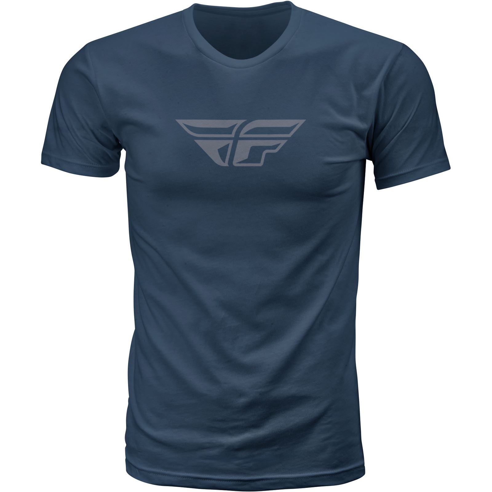 Fly Racing Fly F-Wing Tee - Midnight Navy/Grey - Small 352-0611S_1131073