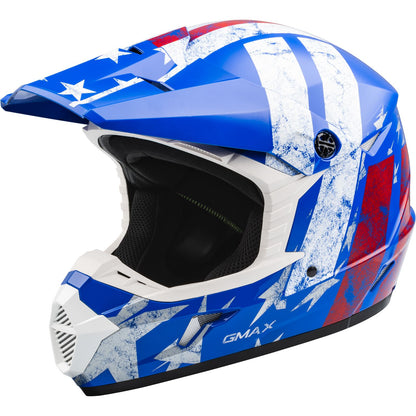 GMax Youth MX-46Y Patriot Off-Road Helmet Red/White/Blue Youth Large [MPN: D3466042]_1068591