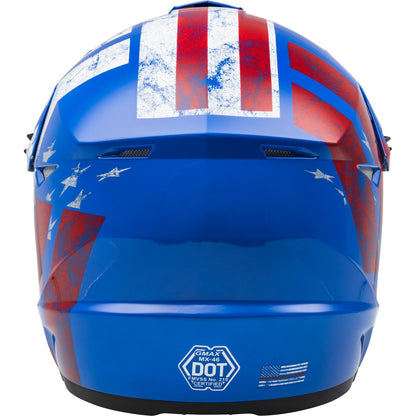 GMax Youth MX-46Y Patriot Off-Road Helmet Red/White/Blue Youth Large [MPN: D3466042]_1068588