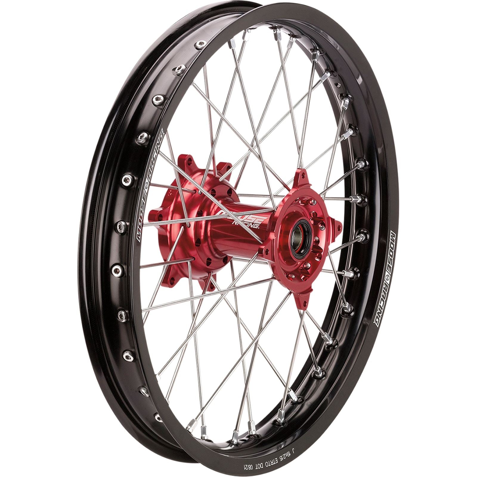 Moose Offroad SX-1 Complete Wheel - Rear - Black Wheel/Red Hub - 18"x2.15" HR13-21318-BKRD_1097816
