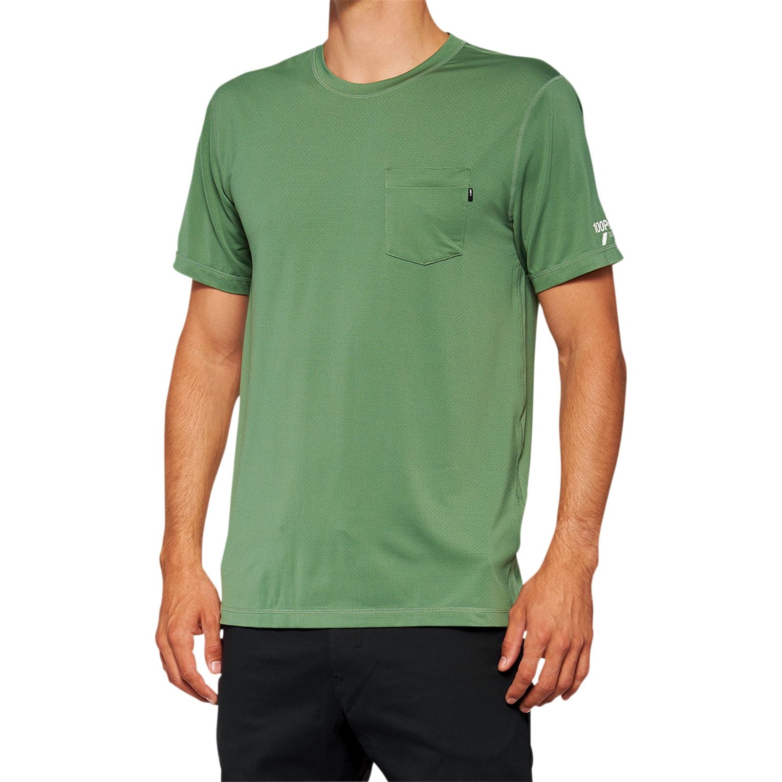100% Mission Athletic T-Shirt - Olive - Large 20014-00017_877810