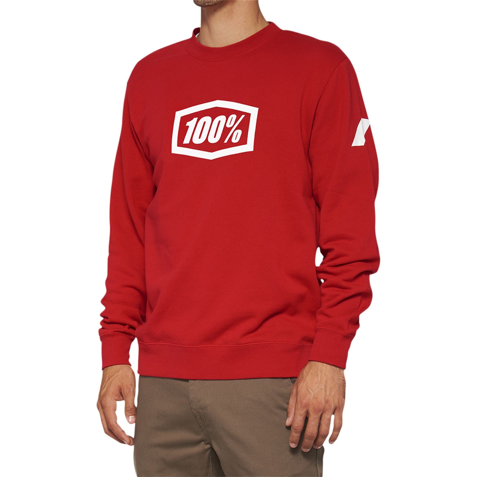 100% Icon Long-Sleeve Fleece Sweatshirt - Red - Large 20026-00012_877915