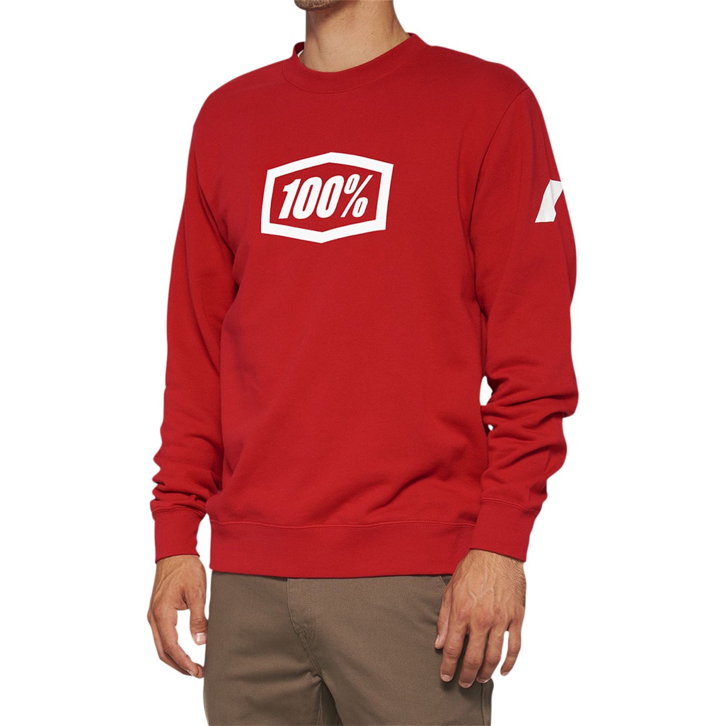 100% Icon Long-Sleeve Fleece Sweatshirt - Red - XL 20026-00013_877917