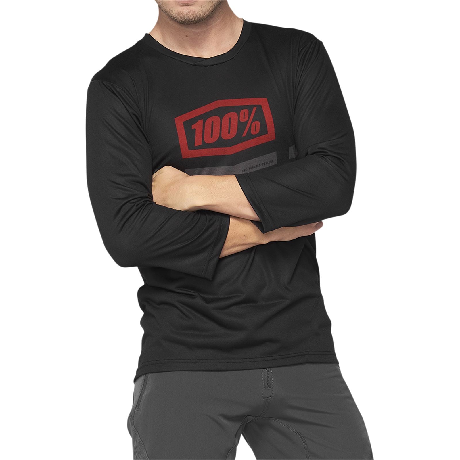 100% Airmatic 3/4 Sleeve Jersey - Black/Red - Large 40018-00007_878211