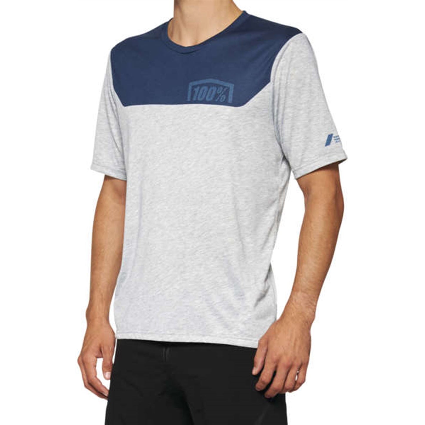 100% Airmatic Jersey Short-Sleeve - Gray/Midnight - Medium OPEN BOX [MPN: 40014-00016]_2567985