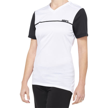 100% Women's Ridecamp Jersey - Short-Sleeve - White/Black - Medium 40035-00009_878262