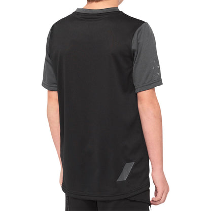 100% Youth Ridecamp Jersey Short-Sleeve Black/Charcoal - XL OPEN BOX [MPN: 40031-00003]_2293724