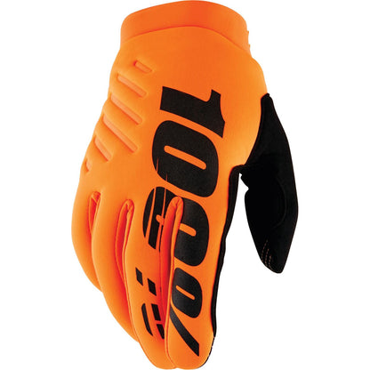 100% Youth Brisker Cold-Weather Gloves - Flo Orange/Black - Youth Medium 10004-00005_1769184