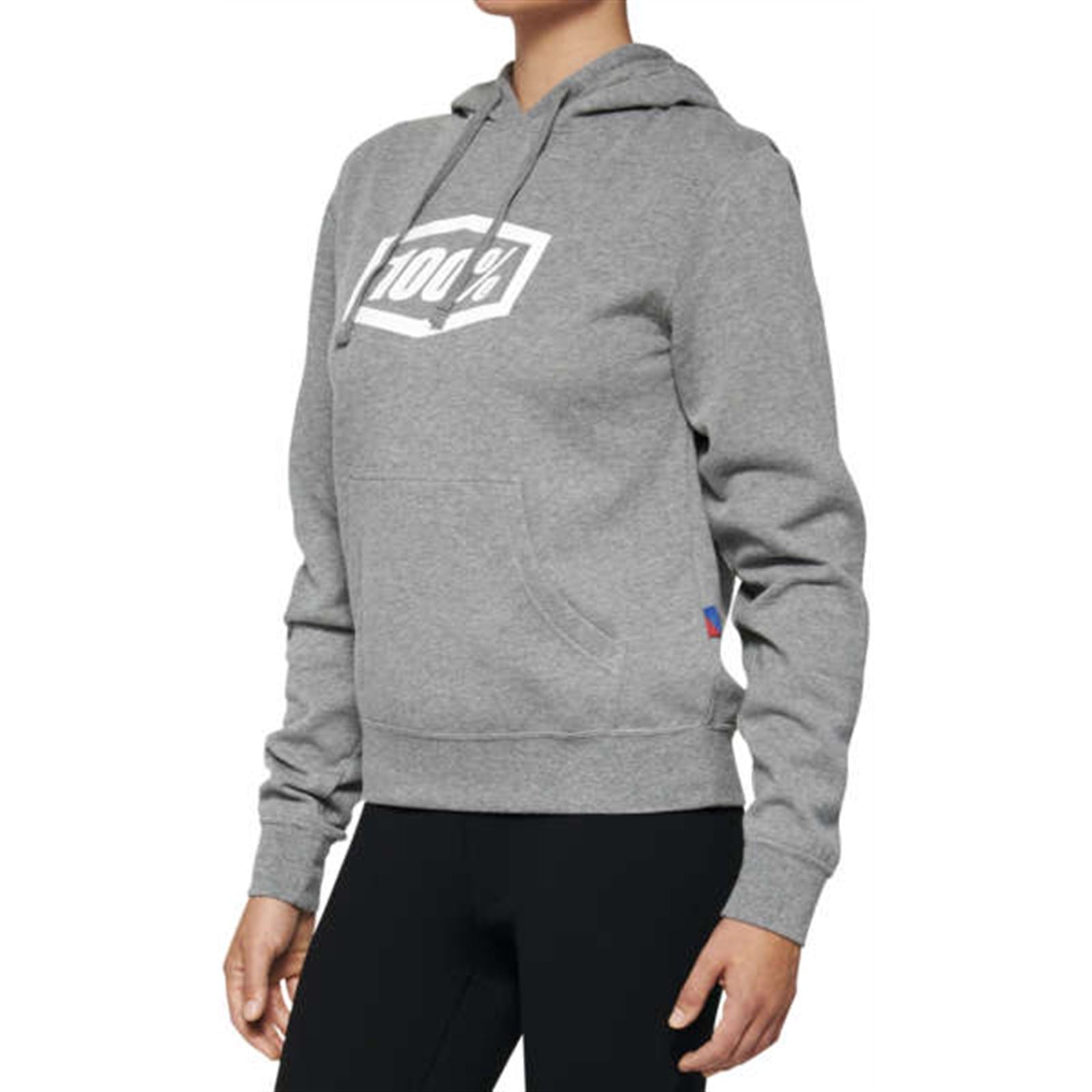 100% Women's Icon Hoody - Heather Grey - Large 20031-00006_1066905