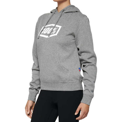 100% Women's Icon Hoody - Heather Grey - Large 20031-00006_1066905