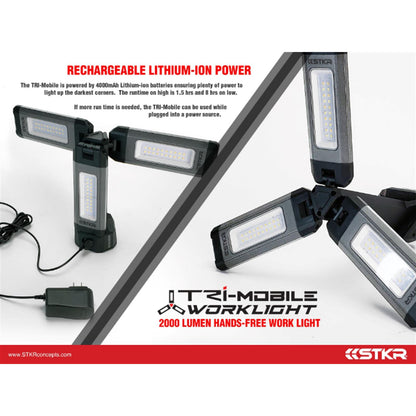 STKR Tri-Mobile Work Light - 2000 Lumen 12680_880909