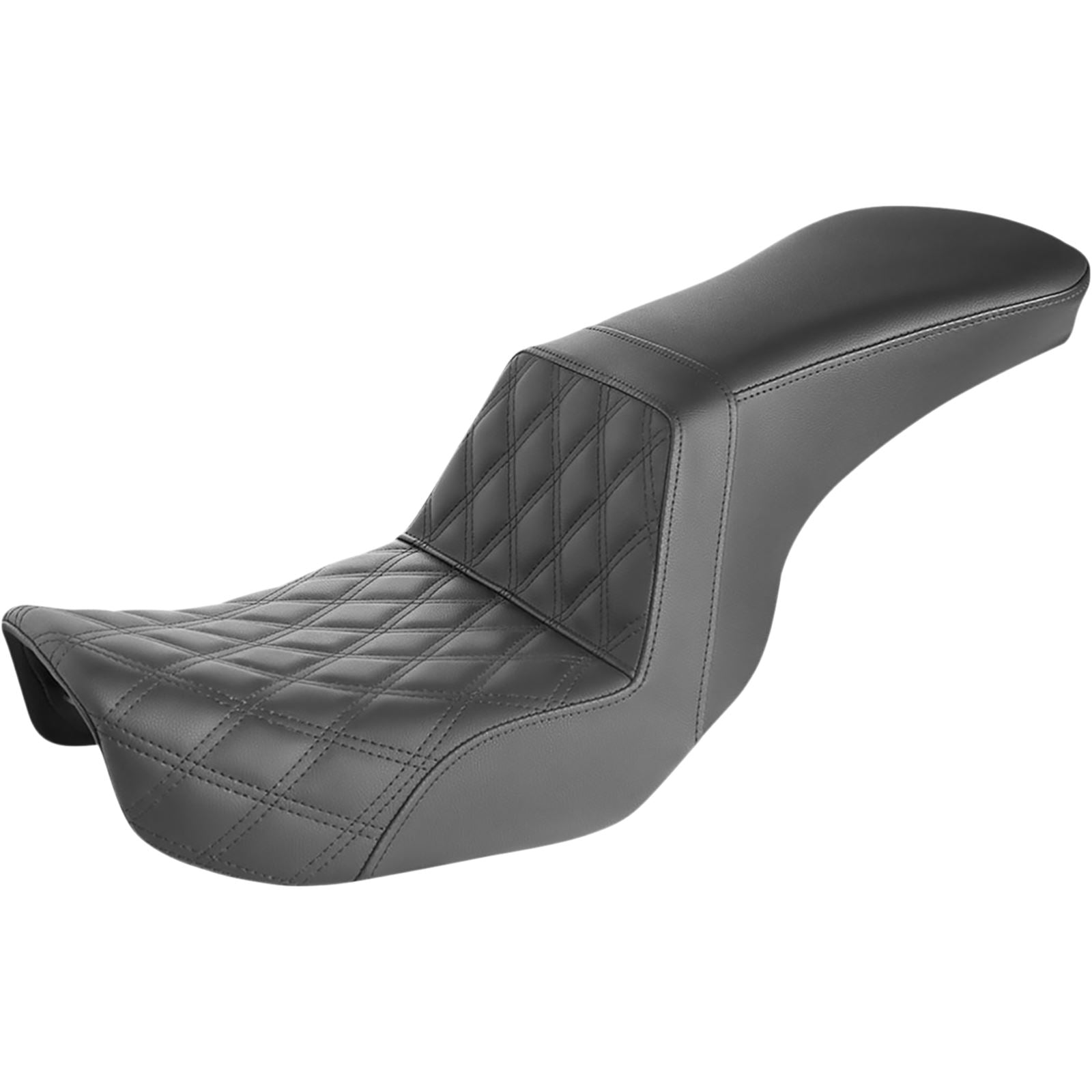 Saddlemen Step-Up Seat - Front Lattice Stitch - Black - Dyna 806-04-192_1072927