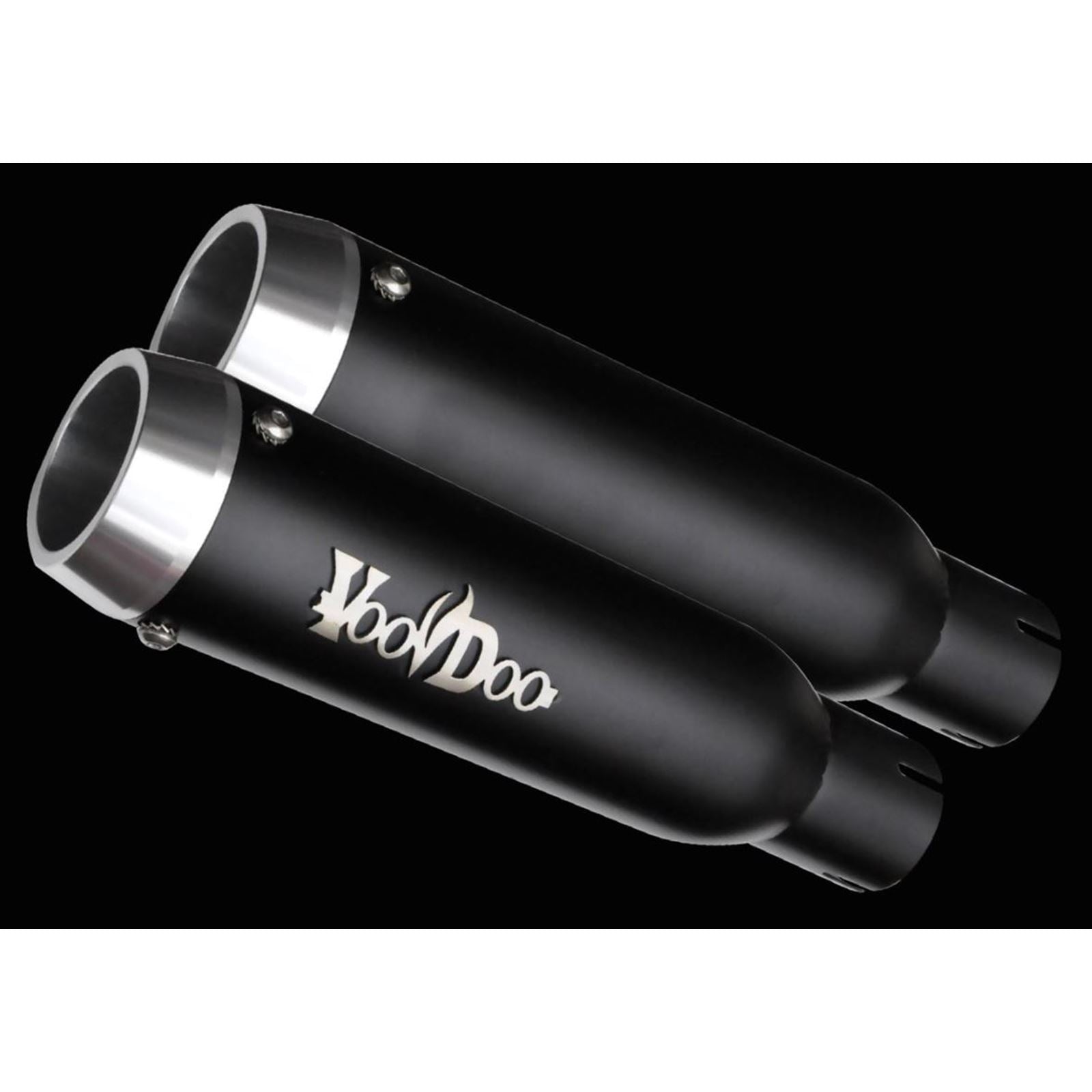 Voodoo Dual Mini Meg Shorty Mufflers - Black VMMEBUSAK8B_882599