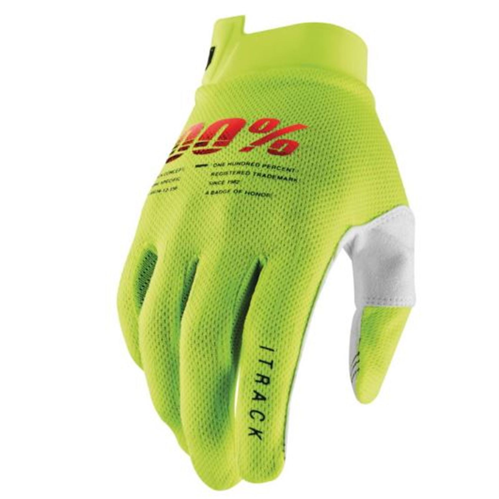 100% Men's iTrack Gloves Flo Yellow, Medium 10008-00011_885269