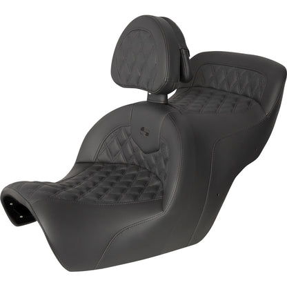 Saddlemen Roadsofa™ Seat - Full Lattice Stitch - Includes Backrest - Black H88-07-182BR_1147542