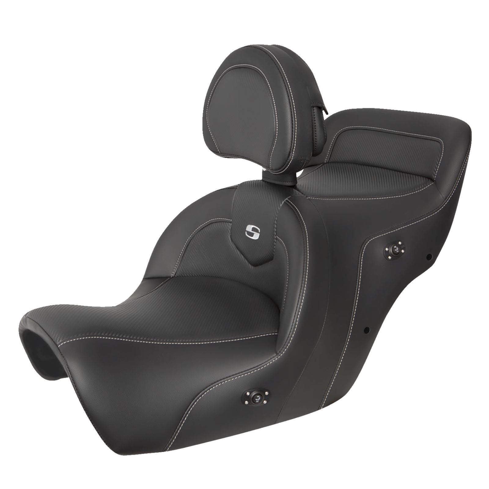 Saddlemen Heated Roadsofa™ Seat - Carbon Fiber - Includes Backrest - Black H88-07-185BRHCT_1158490