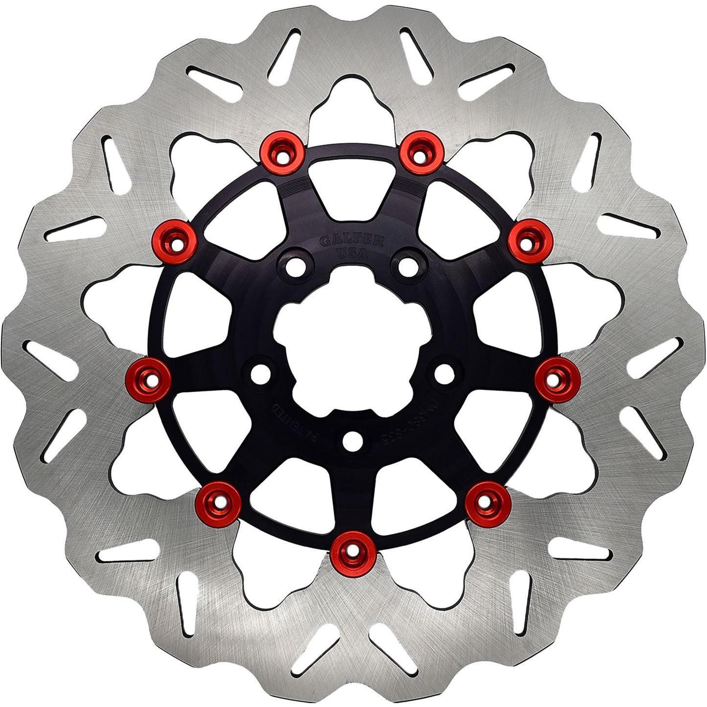 Galfer Rotor 11.5" Floating Wave Front Black/Red Buttons DF680CW-B-R_888314