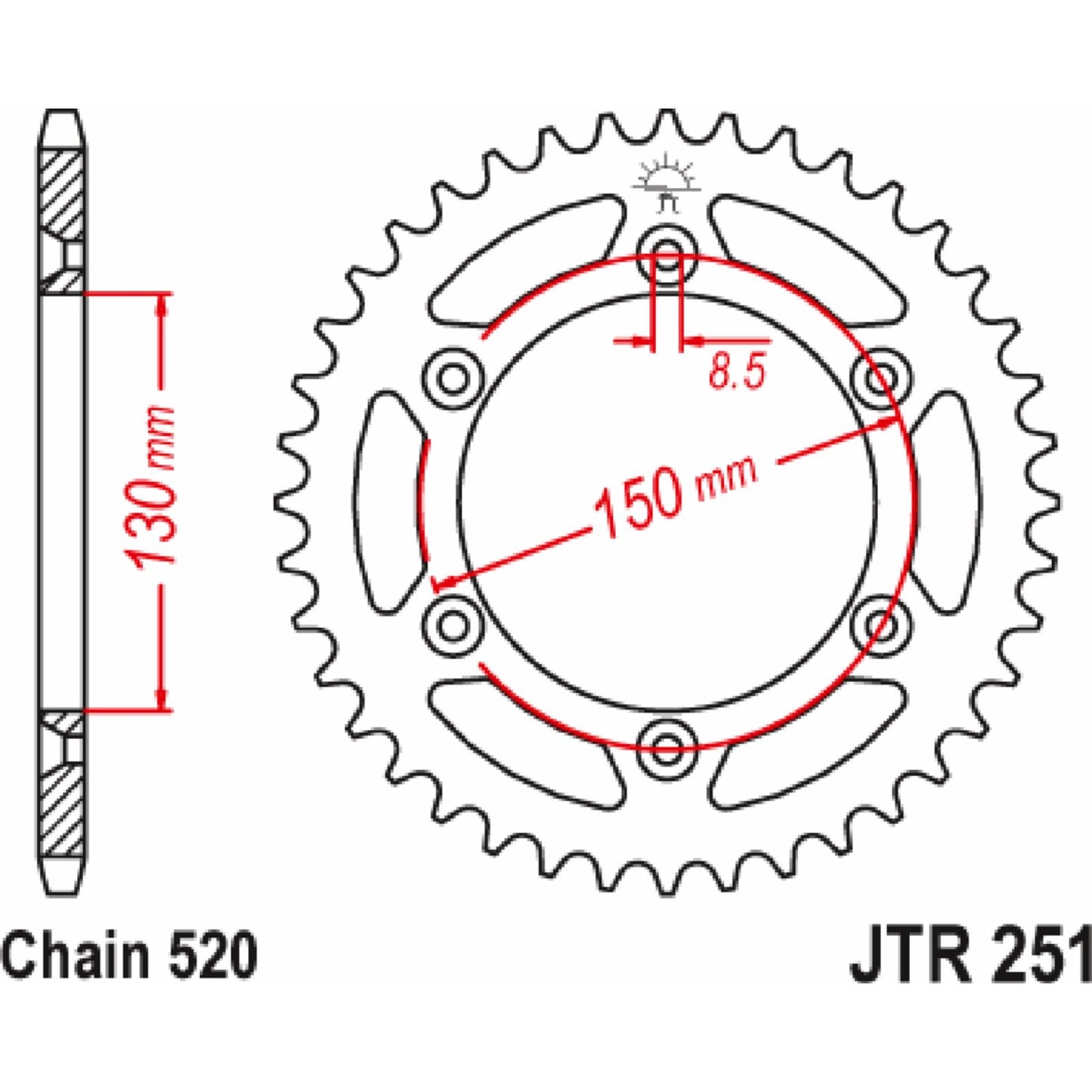 JT Sprockets Rear Sprocket - 47 Tooth for Yamaha JTR251.47_1373236