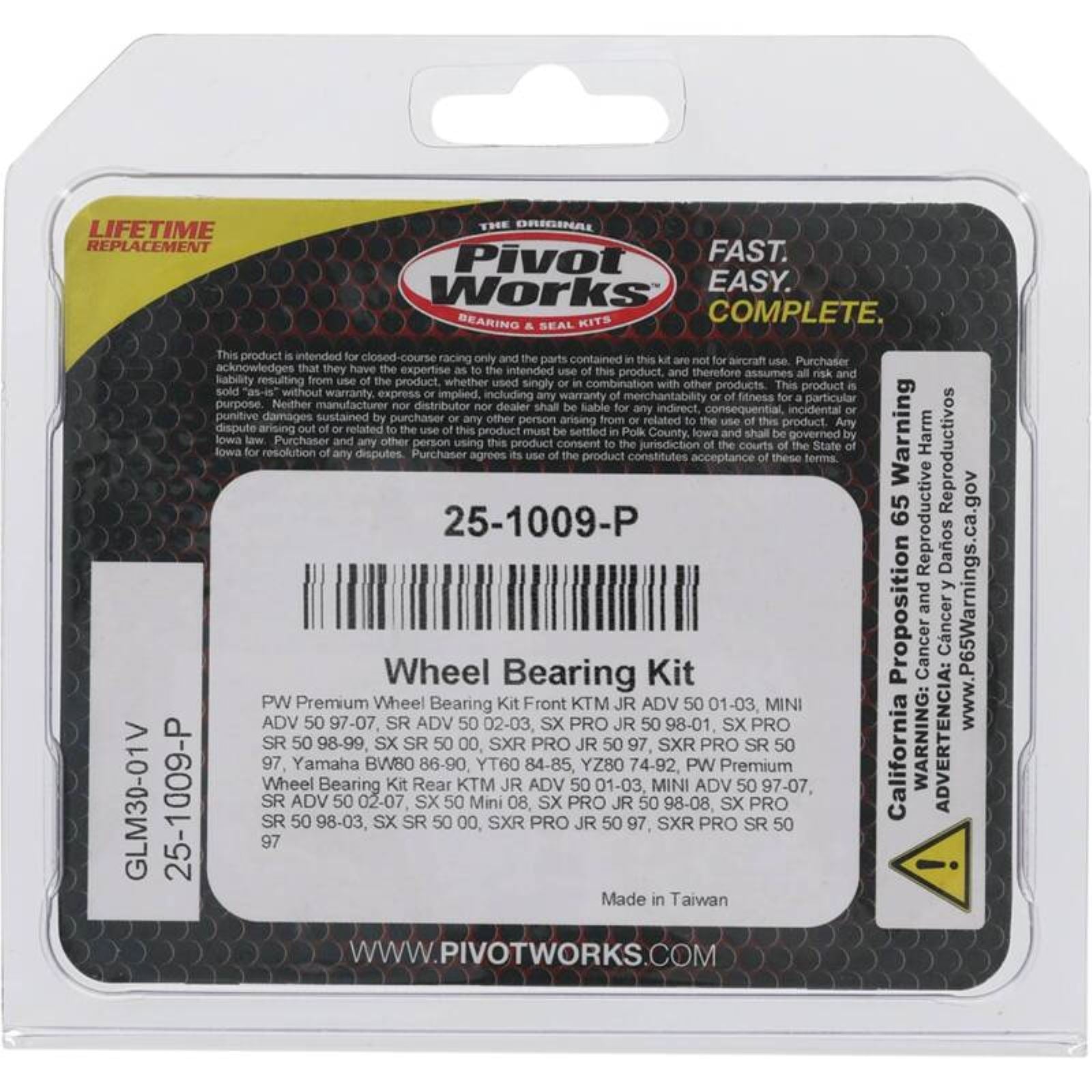 Pivot Works Wheel Bearing Kit Premium for Gas Gas/ Husqvarna/ KTM/Yamaha 25-1578-P_1690762