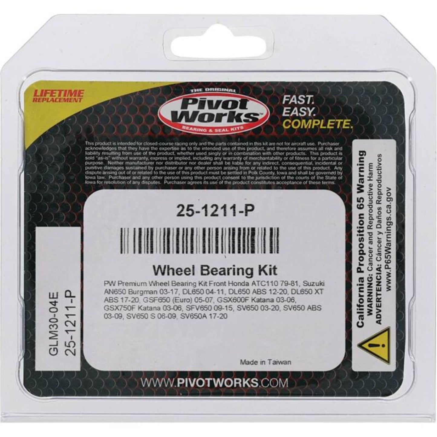 Pivot Works Wheel Bearing Kit - Premium 25-1211-P_1690283
