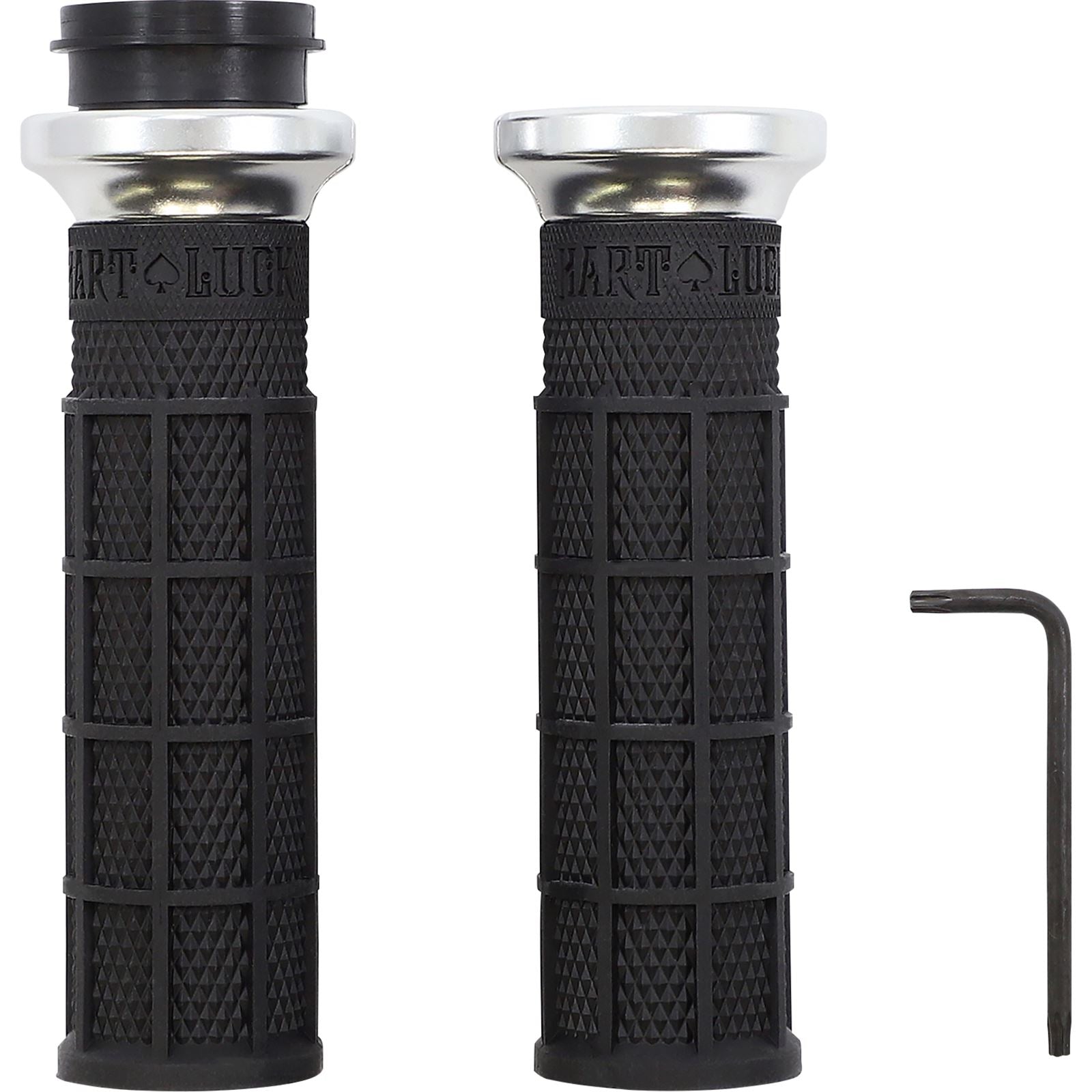 ODI Hart LuckGrips - TBW - Black/Silver [MPN: V31HTW-BB-S]_1103532