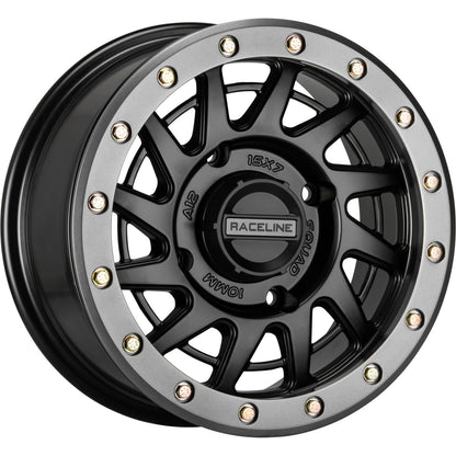 Raceline Squad Beadlock Wheel 15X7 4/156 6+1(+38MM) Black/Metall A12BG-57056+38_1075356