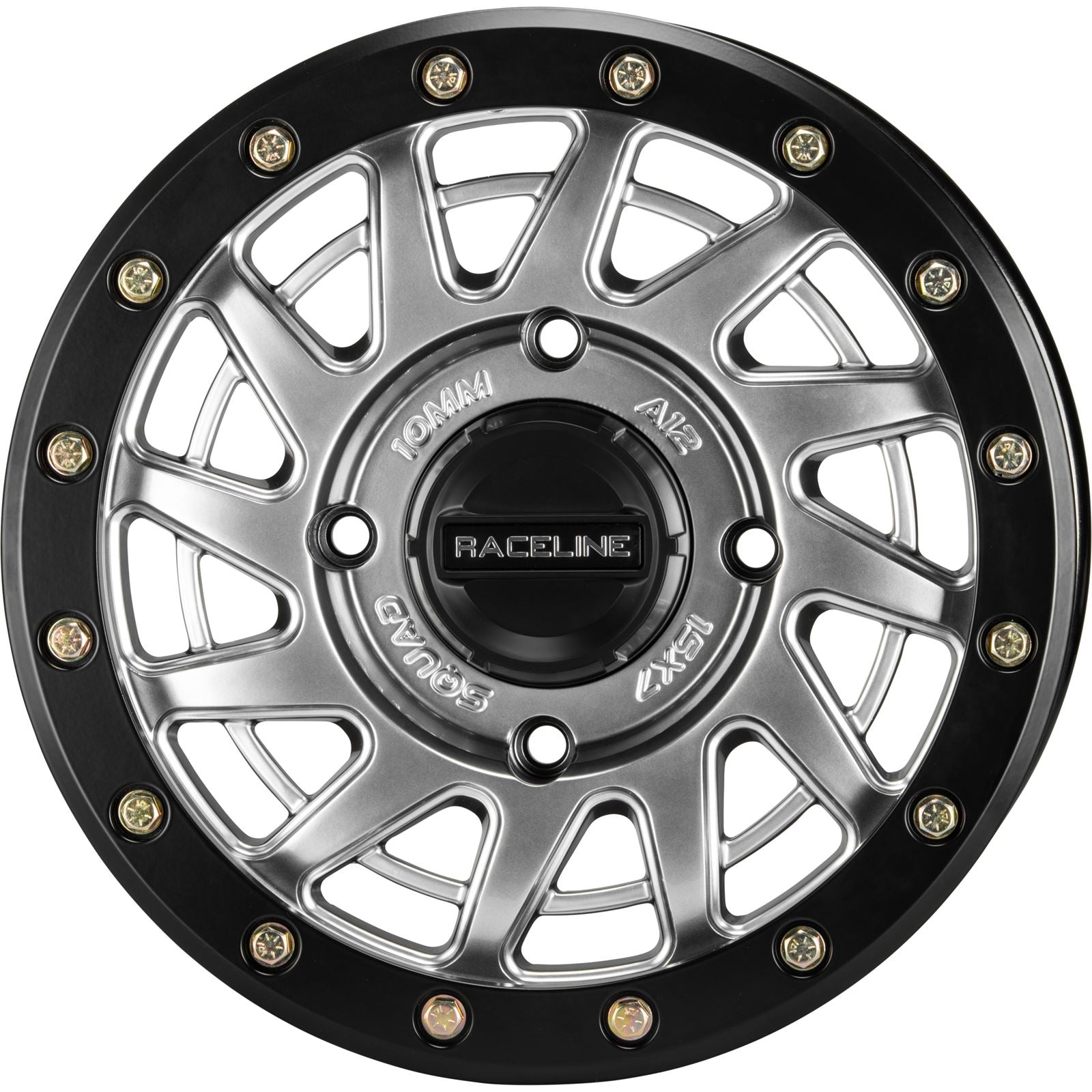 Raceline Squad Beadlock Wheel 15X7 4/156 5+2(+10MM) Hyper Silver A12SB-57056+10_1075363