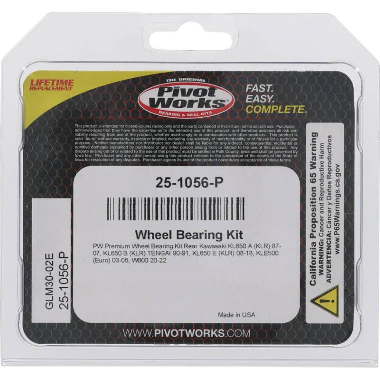 Pivot Works Complete Wheel Bearing Rebuild Kit for Kawasaki/Polaris 25-1056-P_1691209