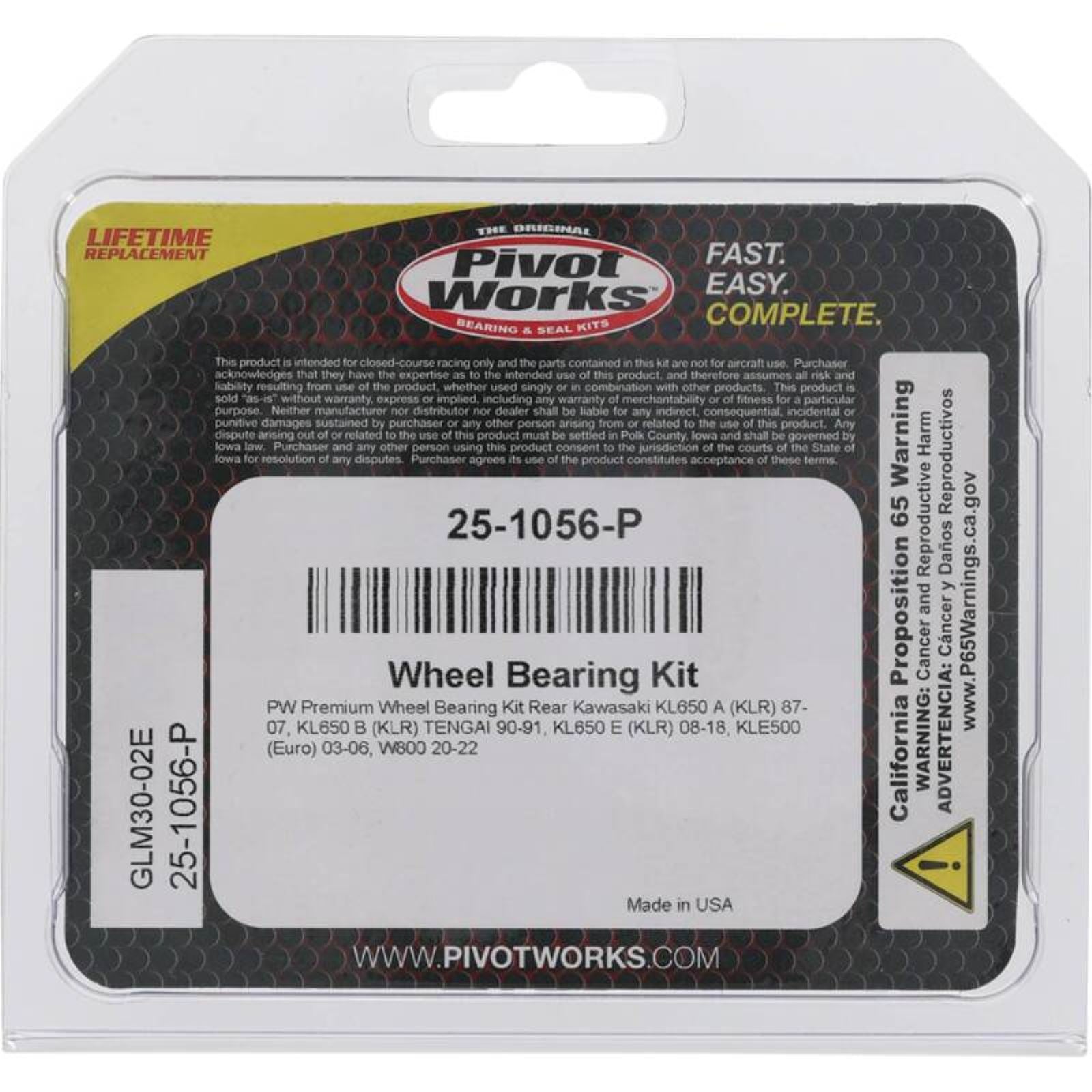 Pivot Works Complete Wheel Bearing Rebuild Kit for Kawasaki/Polaris 25-1056-P_1691209