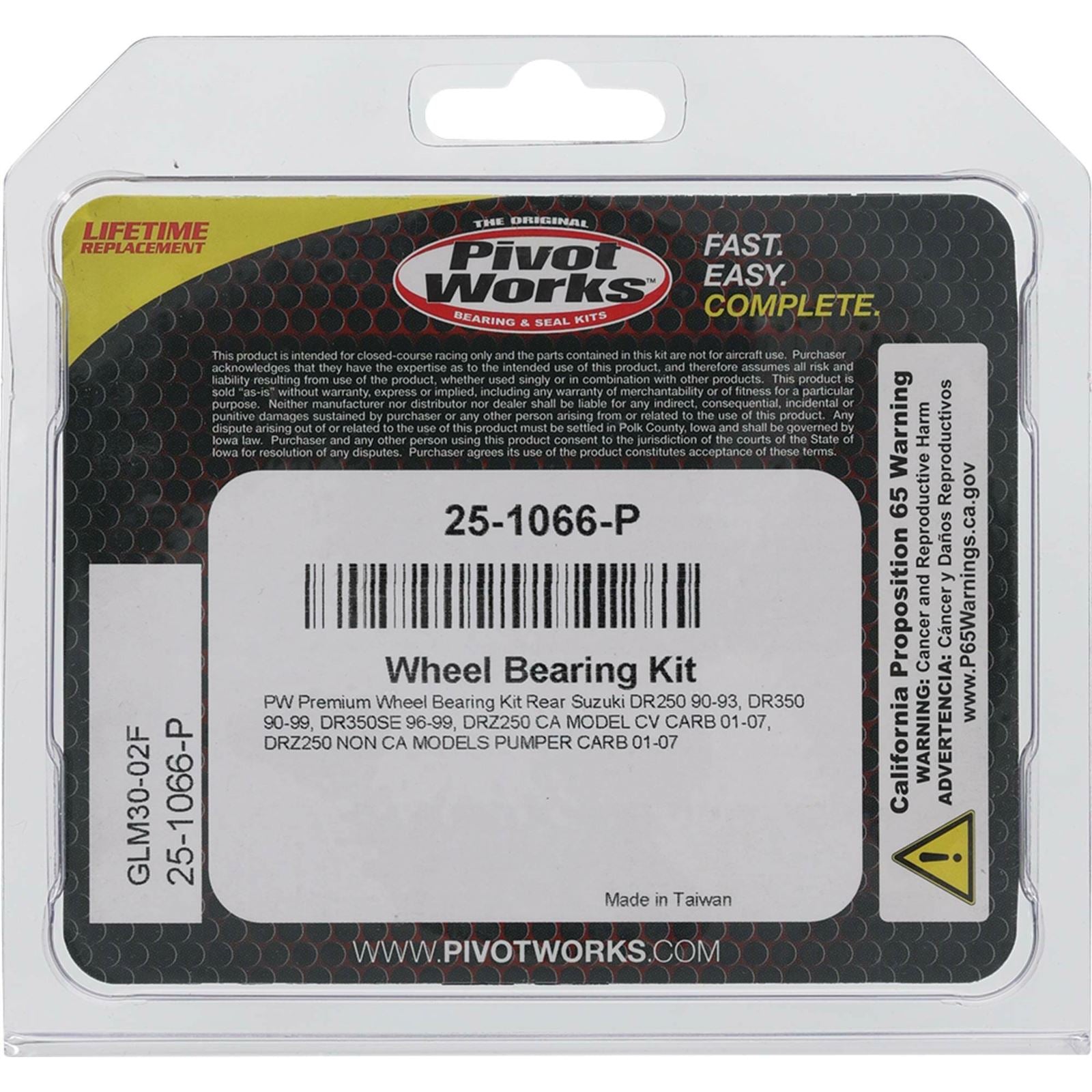 Pivot Works Wheel Bearing Kit Premium for Suzuki DR 25-1066-P_893234