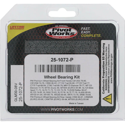 Pivot Works Complete Wheel Bearing Rebuild Kit for Honda 25-1072-P_893194