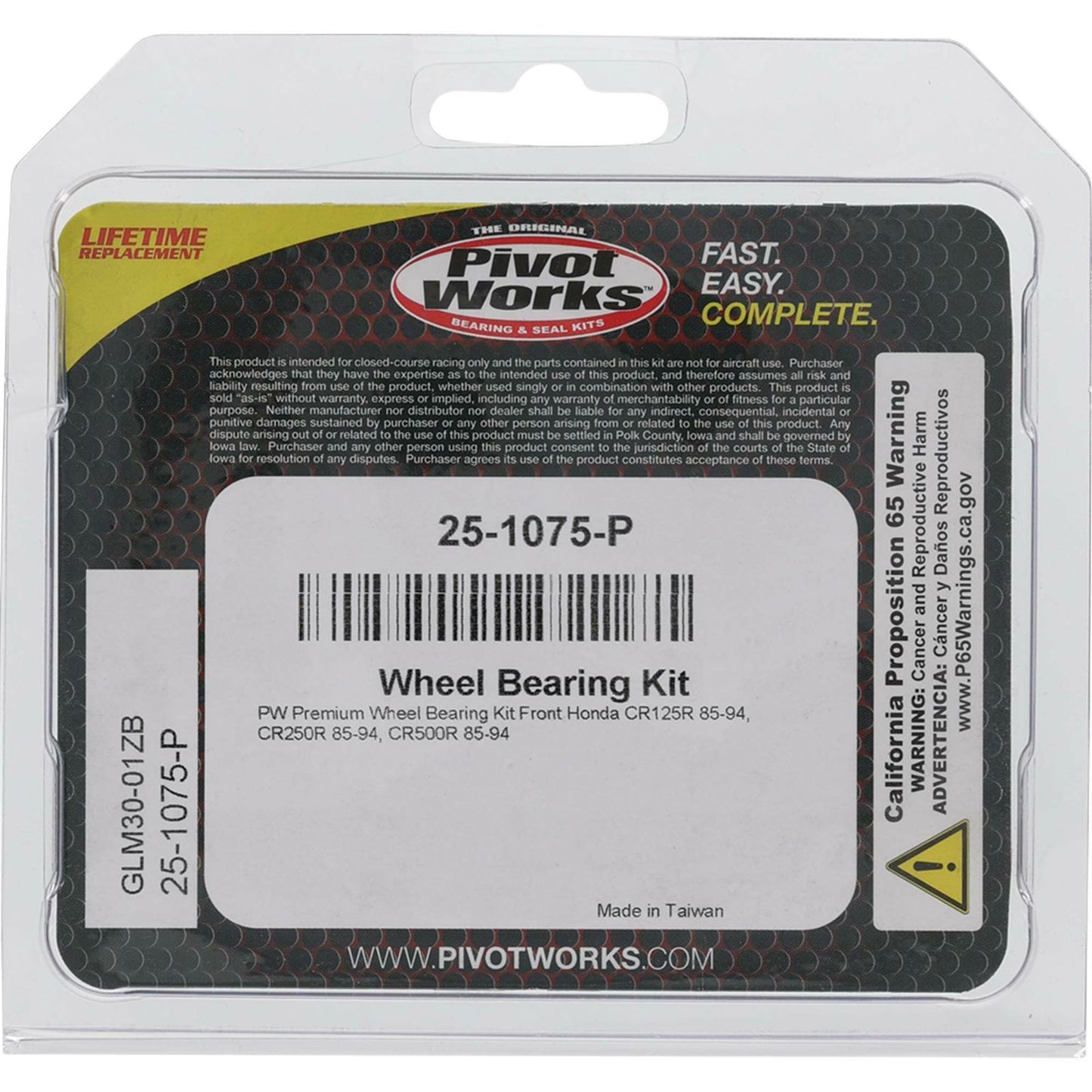 Pivot Works Wheel Bearing Kit Premium for Honda CR 25-1075-P_893199