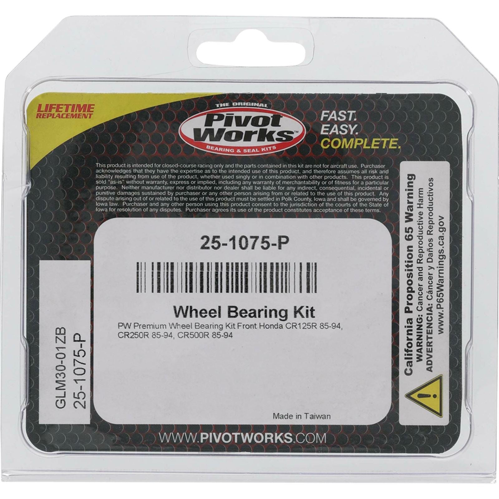 Pivot Works Wheel Bearing Kit Premium for Honda CR 25-1075-P_893199